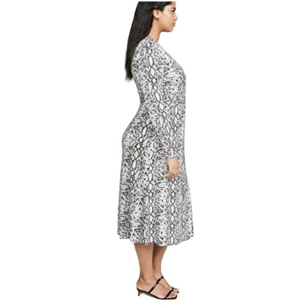 Good American Day Night Python Printed Wrap Dress… - image 3